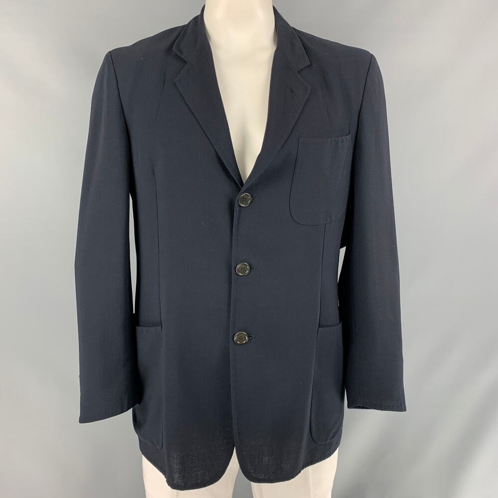 ERMENEGILDO ZEGNA Size 44 Navy Solid Single breasted Sport Coat